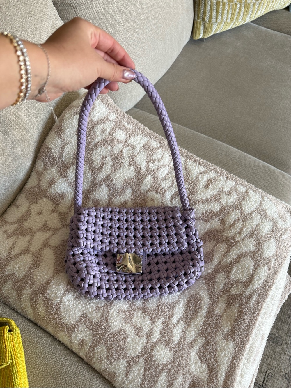 Woven Lavender Top Shop Shoulder Bag